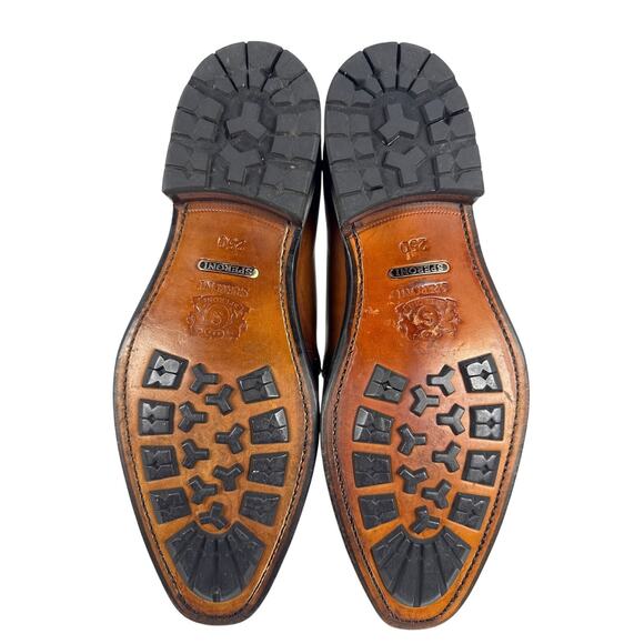 Speroni Monk‎ Strap Dress Shoes Mens 7 7.5 Italian Cognac Leather Brogue Cap Toe main image 8